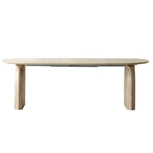 Load image into Gallery viewer, Oval Extendable Dining Table With Dual Pillar Design - Off White