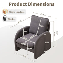 Load image into Gallery viewer, Modern Sherpa Upholstered Accent Chair, Comfortable Living Room Armchair, Lounge Chair For Bedroom, And Office