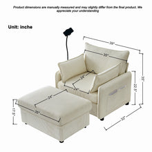 Load image into Gallery viewer, Comfy Corduroy Oversized Chaise Lounge Chair With Ottoman And Storage