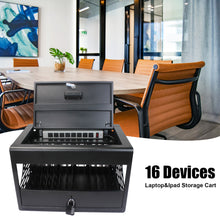 Load image into Gallery viewer, 16 Bay Charging Cabinet For Laptop book, Locking Charging Station