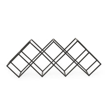 Load image into Gallery viewer, Modern Industrial Tabletop Wine Rack With 7 Bottle Holders - Black