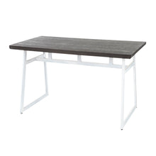 Load image into Gallery viewer, Geo - Industrial Dining Table - Vintage White / Espresso