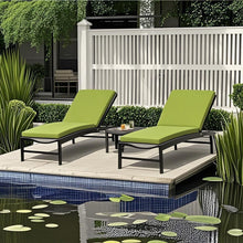 Load image into Gallery viewer, 2 Piece Outdoor Chaise Lounge Chair Cushion Set With Pillow, Replacement Patio Seat Cushions - Apple Green