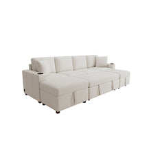 Load image into Gallery viewer, Sectional Sofa Convertible Pull-Out Bed With Storage Ottoman & USB Ports