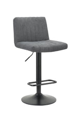 Load image into Gallery viewer, Fabric And Metal Low Back Adjustable Height Bar Chairs (Set of 2) - Gray And Black