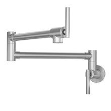 Load image into Gallery viewer, Wall Mount Pot Filler Faucet Folding Stretchable Kitchen Sink Faucet With 2 Handles - Brushed Nickel