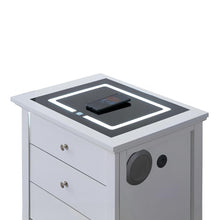 Load image into Gallery viewer, Hammond - Smart 3 Drawer Nightstand With USB Charging And Integrated Speakers - White