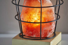 Load image into Gallery viewer, Himalayan Salt Accent Lamp With Cage Shade - Black
