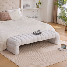 Load image into Gallery viewer, Modern Upholstered Armless Bed Bench With Channel Tufted Design