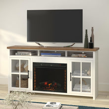 Load image into Gallery viewer, Fireplace TV Stand Console & Fixed Shelves