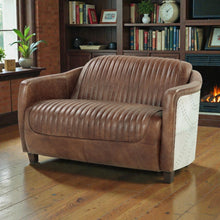 Load image into Gallery viewer, Brancaster - Grain Leather Loveseat - Brown