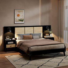 Load image into Gallery viewer, Bed Frame With 2 Nightstands Elegant Design With Lamps