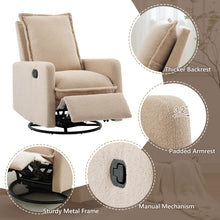 Load image into Gallery viewer, Swivel Rocker Glider Recliner, Rocking Chair Nursery For Living Room