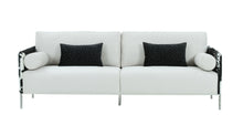 Load image into Gallery viewer, Sofa And Toss Pillows With Silver Legs - White