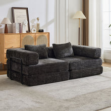 Load image into Gallery viewer, Convertible Floor Sofa Bed With Pillow Back Support Armrest