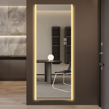 Load image into Gallery viewer, Round Lighted Frameless Full Length Hanging Mirror - Silver