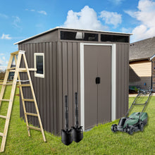Load image into Gallery viewer, Outdoor Metal Storage Shed With Window Transparent Plate W540S00011 - Gray