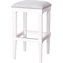 Load image into Gallery viewer, Solid Wood Backless Bar Height Bar Chair - Light Gray And White