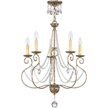 Load image into Gallery viewer, 29" Five Light Metal Dimmable Chandelier With Shades - Bronze