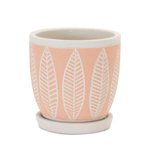 Load image into Gallery viewer, Leaf Round Pot Planters (Set of 2) (721449) - Pink / Beige
