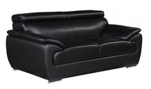 Load image into Gallery viewer, Faux Leather Love Seat - Silver / Black