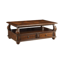 Load image into Gallery viewer, Solid Wood Coffee Table With Two Drawers And Shelf - Dark Brown