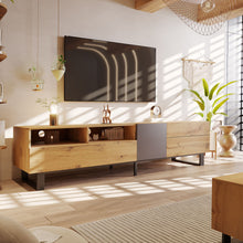 Load image into Gallery viewer, TV Stand For 80'' TV With Double Storage Space, Media Console Table With Drop Down Door