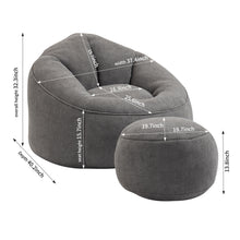 Load image into Gallery viewer, Bedding Bean Bag Sofa Chair High Pressure Foam With Footrest
