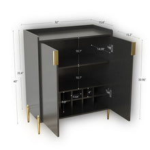 Load image into Gallery viewer, Wine Bar Cabinet With Adjustable Shelf, 2 Door Sideboard With Soft-Closing Hinges And Feet