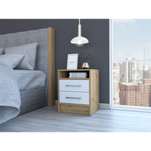 Load image into Gallery viewer, Sophisticated And Stylish Nightstand - White And Light Oak