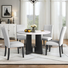Load image into Gallery viewer, 5 Piece Round Dining Table Set, Modern Dining Table And 4 Upholstered Chairs For Dining Room