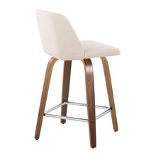 Load image into Gallery viewer, Toriano - Mid Century Modern Fixed Height Counter Stool With Swivel And Square Footrest (Set of 2)