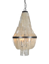 Load image into Gallery viewer, Unique Statement Three Light Metal Chandelier With Shades - Bronze