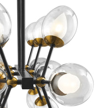 Load image into Gallery viewer, Sputnik Multi Light Transparent Metal Edison Bulb Dimmable Smart Enabled Chandelier With Shades - Black / Clear / Gold