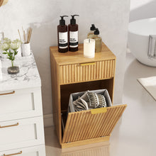Load image into Gallery viewer, Tilt Out Trash Can Cabinet With Wave Textured Drawer & Pull Out Bin