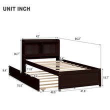 Load image into Gallery viewer, Twin Bed With Trundle, Bookcase