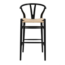 Load image into Gallery viewer, Solid Wood Low Back Counter Height Bar Chair - Natural / Black