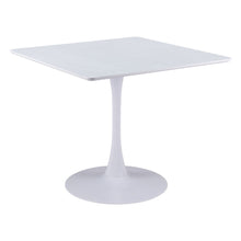 Load image into Gallery viewer, 36" Wood And Steel Pedestal Base Square Dining Table - White