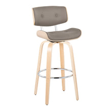 Load image into Gallery viewer, Lombardi - Mid Century Modern Fixed Height Barstool With Swivel With Round Footrest (Set of 2)