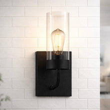 Load image into Gallery viewer, Zephyr - Single Light Sconce - Black / Clear