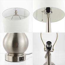 Load image into Gallery viewer, Gourd Table Lamps LED With Drum Shades (Set of 2) - Nickel