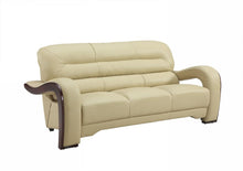 Load image into Gallery viewer, Leather Sofa With Silver Legs - Beige