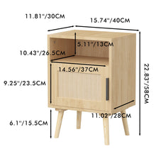 Load image into Gallery viewer, Nightstand, Side Table With Door And Open Shelf For Bedroom - Oak