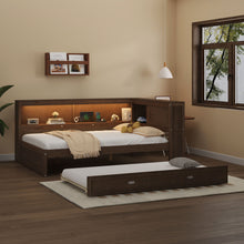 Load image into Gallery viewer, Daybed With Storage Shelves, LED, USB, And Trundle