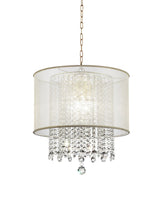 Load image into Gallery viewer, Primo Finish Ceiling Lamp With Crystal Accents And Shade - Silver / White