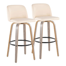 Load image into Gallery viewer, Toriano - Fixed Height Contemporary Barstool With Swivel With Round Footrest (Set of 2)