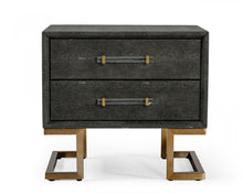 Load image into Gallery viewer, 22" Shagreen Two Drawer Nightstand - Gray