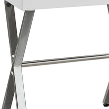 Load image into Gallery viewer, Wood And Metal End Table With Drawer - Silver And White