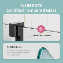 Load image into Gallery viewer, Frameless Single Sliding Soft Close Shower Doors, 3 / 8" Tempered Glass Reversible Installatio