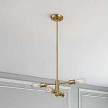 Load image into Gallery viewer, Trellis - 4 Lights Modern Gold Chandelier Vintage Pendant Fixture For Living Room - Clear / Gold
